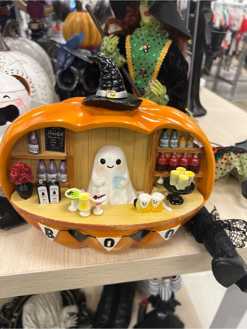 T.J.Maxx Orange Pumpkin Ghost Bar Décor